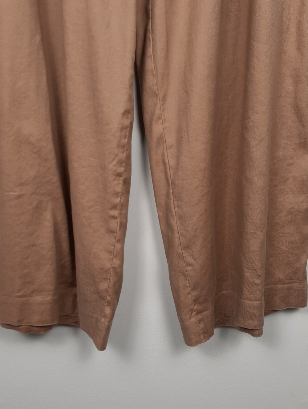 WHBM Linen Blend The Wide Leg Pants Brown Size 6 - Picture 3 of 12